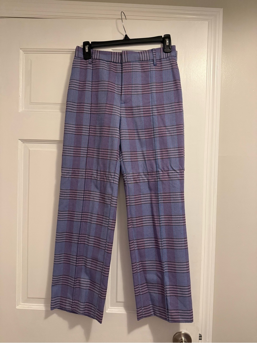 Urban Outfitters Purple Plaid Cropped Straight Pants